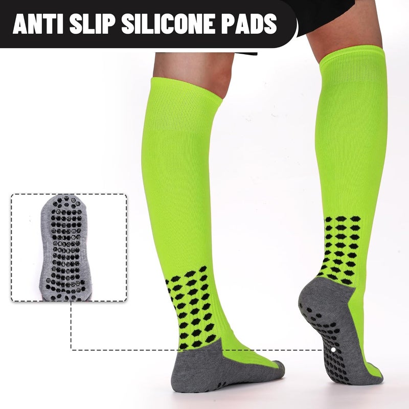 Regilt 3 Pairs Grip Soccer Socks Men Cushioned Non Slip Football Basketball Sports Socks Knee High Long Socks - Image 4